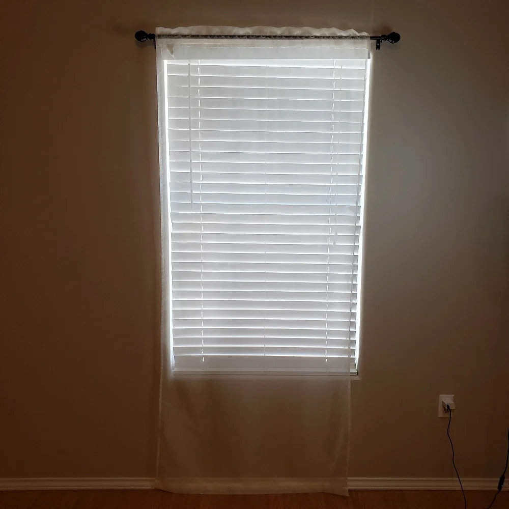 Sheer Rod Pocket Curtain Panel 2 Piece Ivory